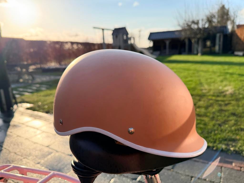 Veloretti Fietshelm - Minder (Roze/Oranje), Fietsen en Brommers, Fietsaccessoires | Fietshelmen, Ophalen of Verzenden, Zo goed als nieuw