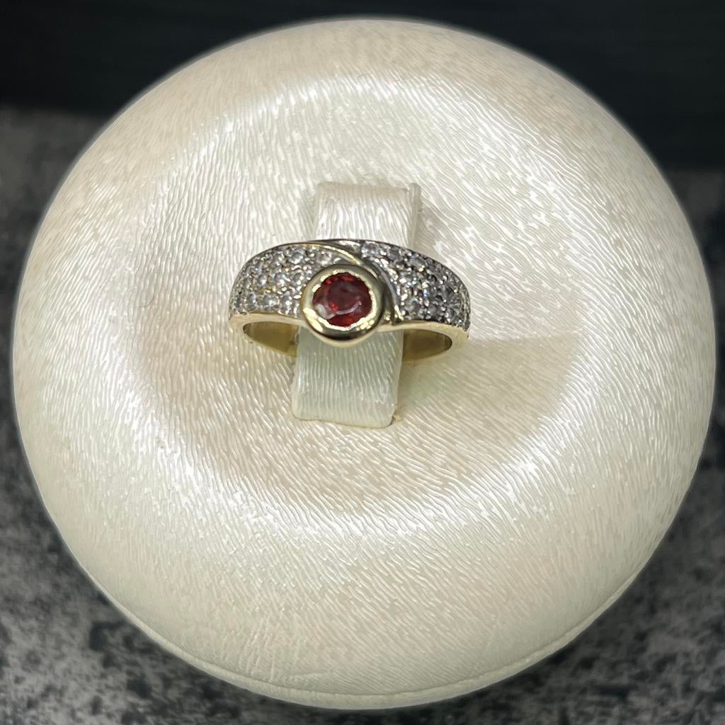 14 karaat gouden ring met robijn steen, Ophalen of Verzenden, Nieuw, Goud, Dame