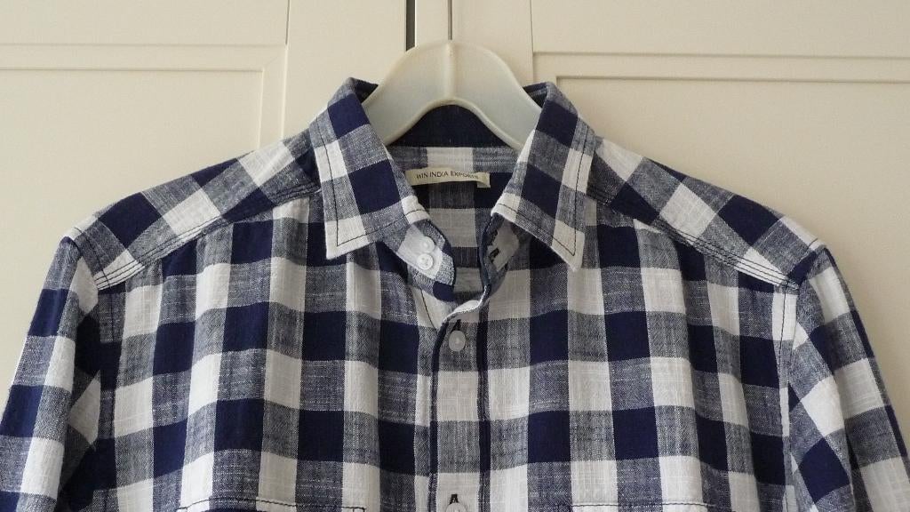 Blouse van Win India Exports Linnen - M-L, Win India Exports, Blauw, Nieuw, Halswijdte 39/40 (M)