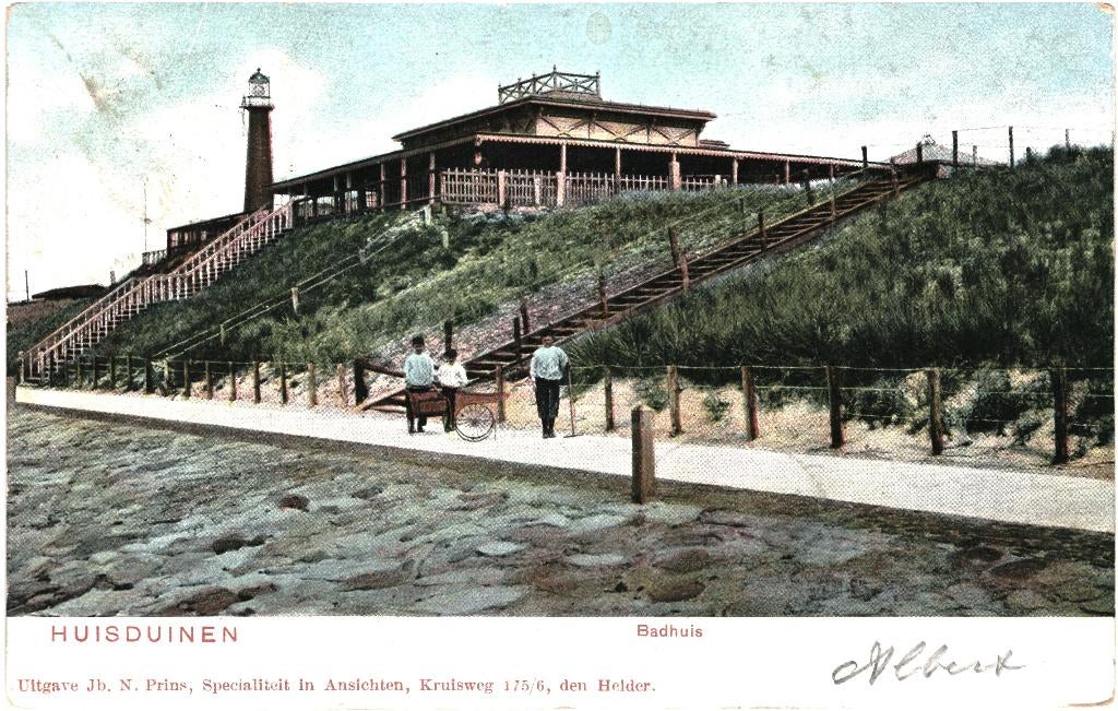 700712 Den Helder NH 1904 Huisduinen Gelopen met postzegel