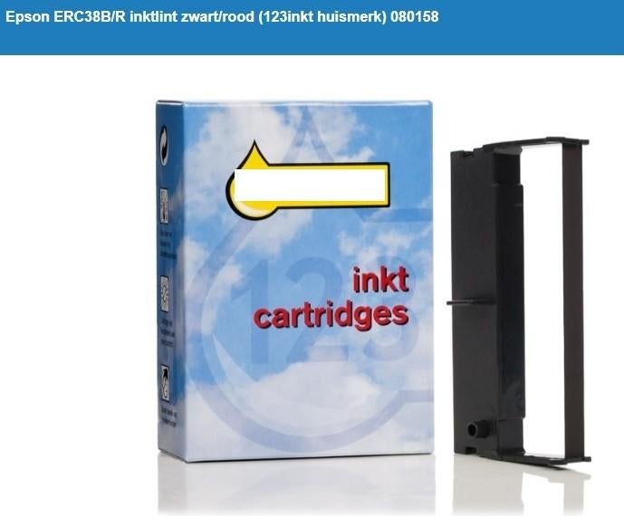 4x Epson ERC38B/R inktlint zwart/rood (1 23inkt huismerk), Ophalen, Nieuw, Overige typen, 123inkt.nl