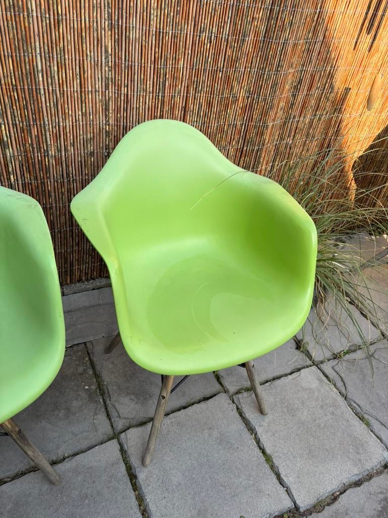 4 groene kuipstoelen, Ophalen of Verzenden, Zo goed als nieuw, Kunststof