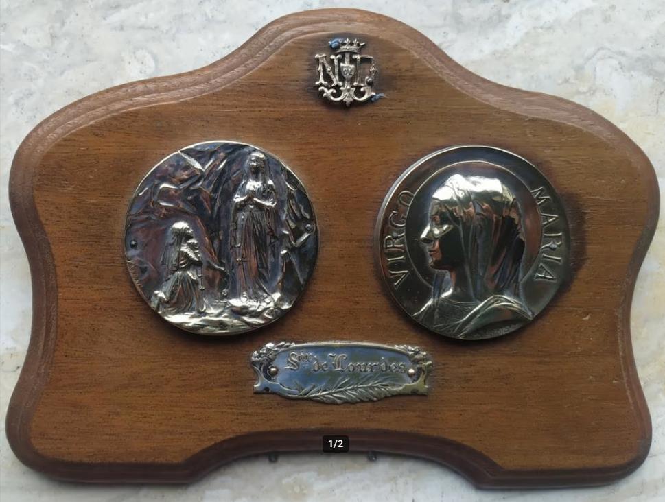 Frans vintage religieus Lourdes souvenir, Ophalen of Verzenden