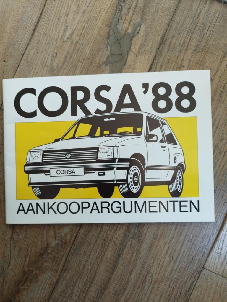 Opel Corsa '88 Aankoopargumenten brochure, Opel, Zo goed als nieuw, Opel, Ophalen of Verzenden