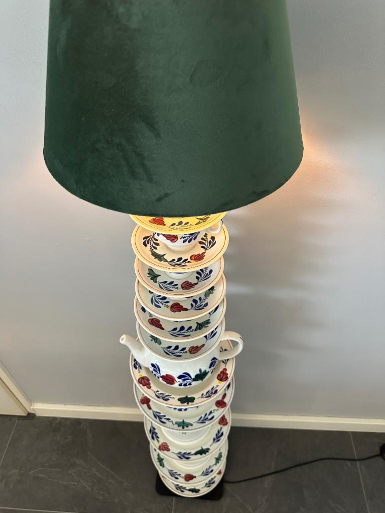 Boeren bont / Boerenbont servies lamp, Ophalen, Gebruikt