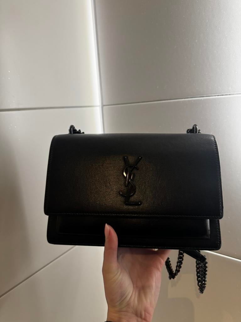 Yves Saint Laurent Sunset schoudertas – origineel, Ophalen of Verzenden, Gebruikt, Zwart