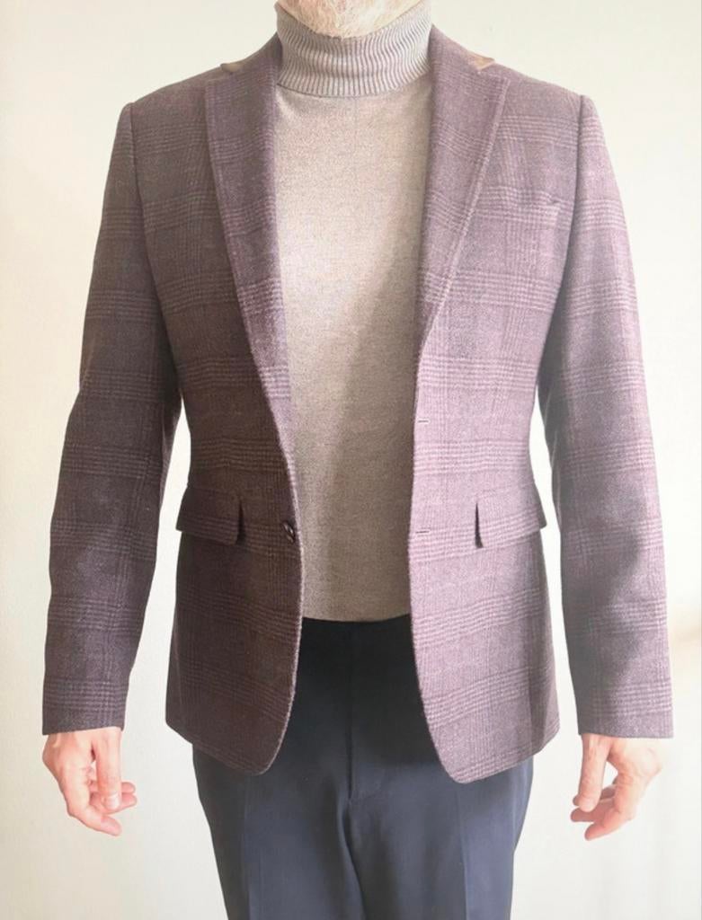 Pierre Cardin wollen blazer met suède elleboogstukken, Kleding | Heren, Kostuums en Colberts, Ophalen of Verzenden, Nieuw, Maat 46 (S) of kleiner