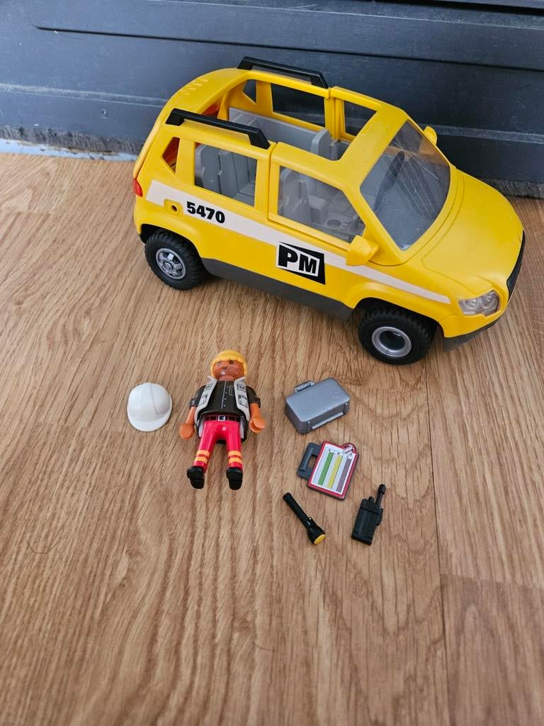 Playmobil city life werf opzichter auto + bouwvakker, Kinderen en Baby's, Speelgoed | Playmobil, Ophalen of Verzenden, Gebruikt