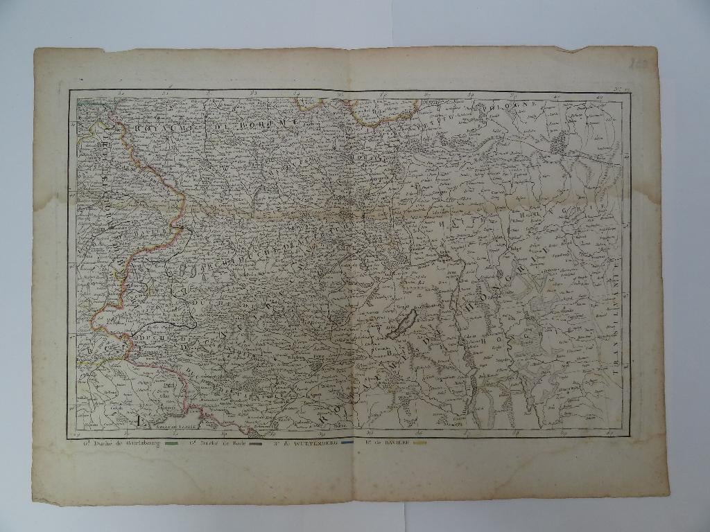 Gravure plattegrond hertogdom Wurttemberg Duitsland 1805, Gelezen, Verzenden, Landkaart, Duitsland
