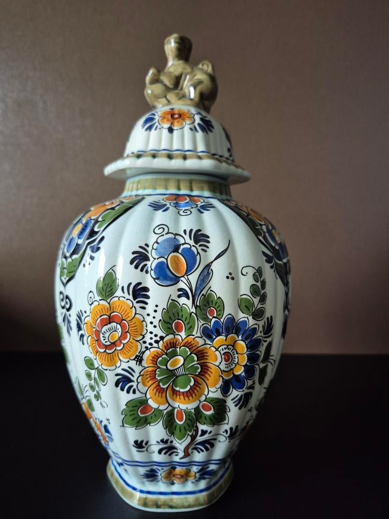 Delft Polychroom Vaas Holland Handwerk model 445, Ophalen of Verzenden