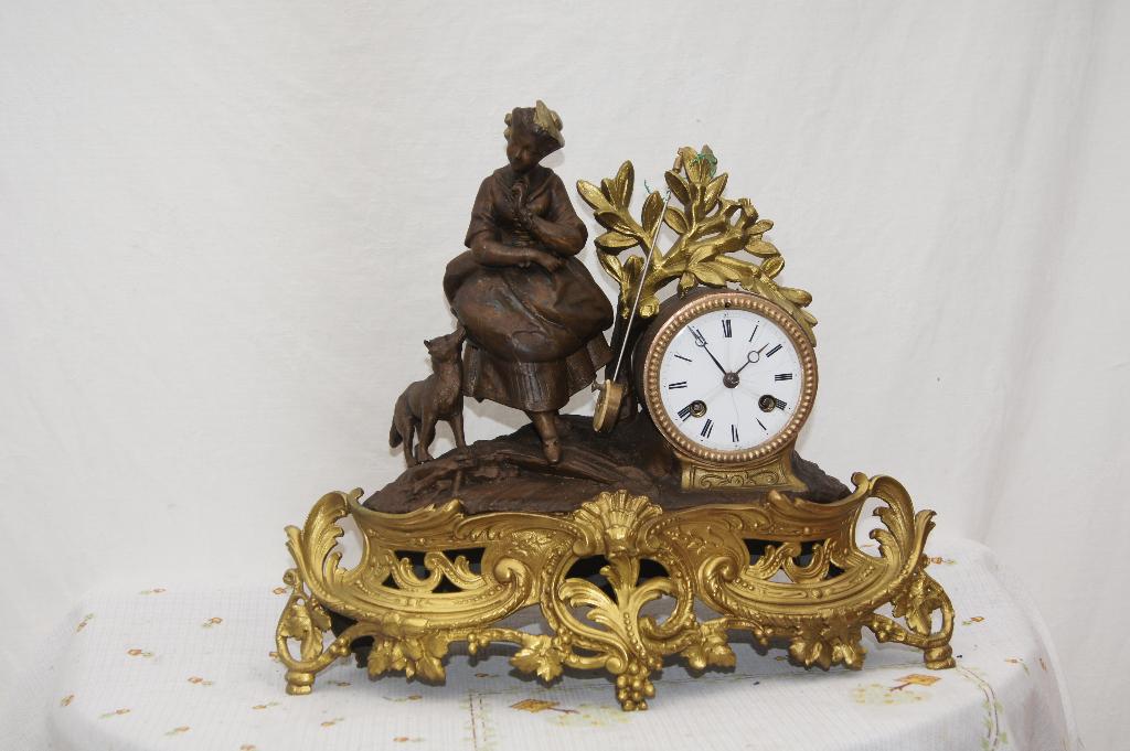 Pendule  ( Verguld, Ophalen of Verzenden