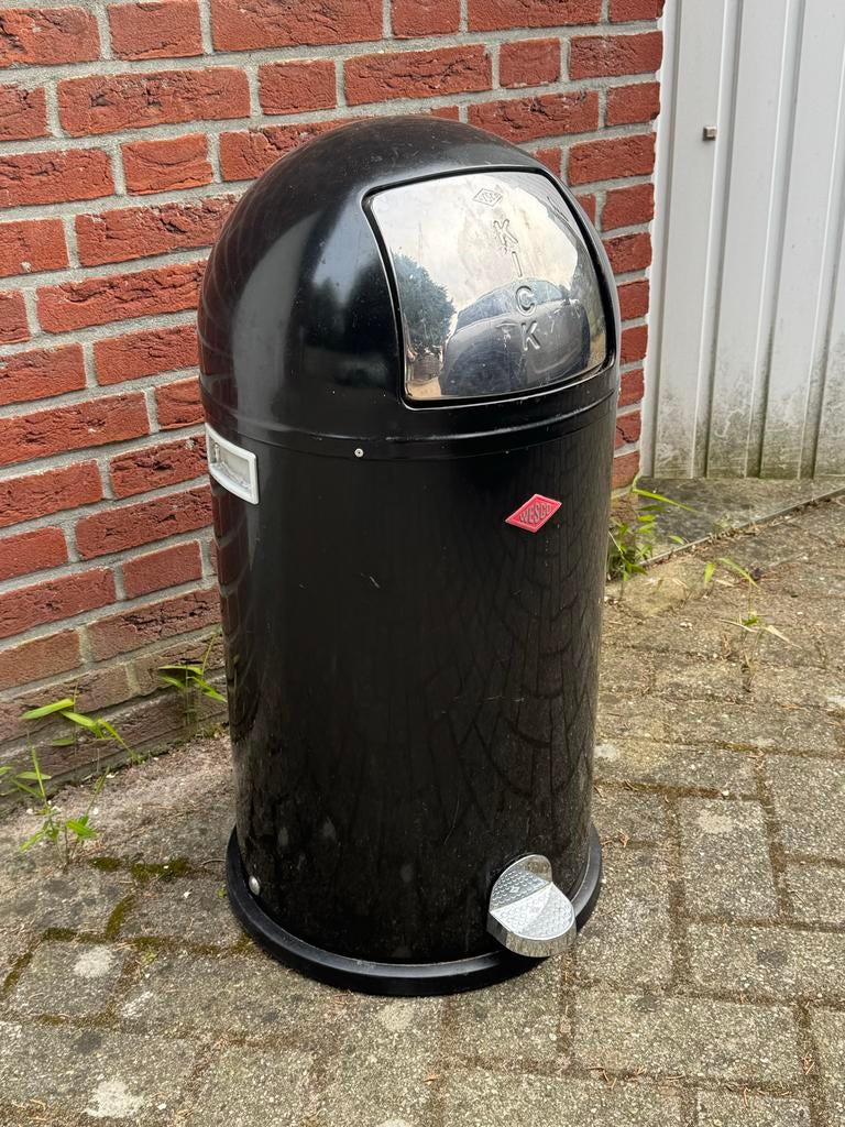 Wesco kickmaster Prullenbak Zwart 50 L, Ophalen, Gebruikt, Met pedaal, 40 liter of meer