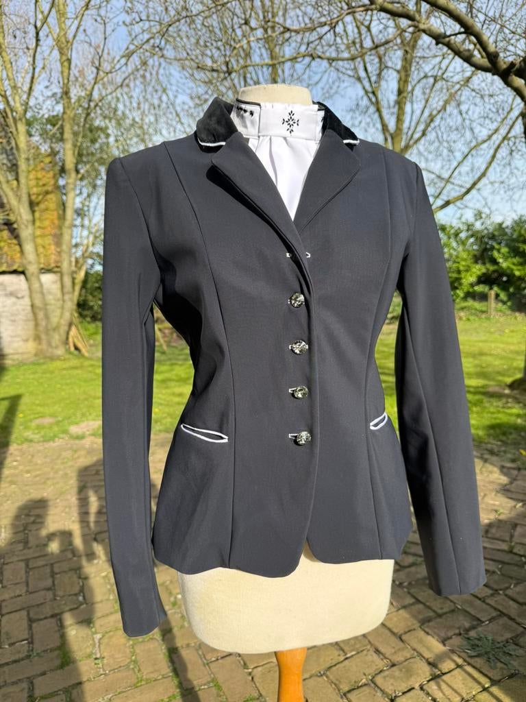 Zwart wedstrijdjasje Lamantia 36/38, Dieren en Toebehoren, Paardrijkleding, Ophalen of Verzenden, Zo goed als nieuw, Dressuur