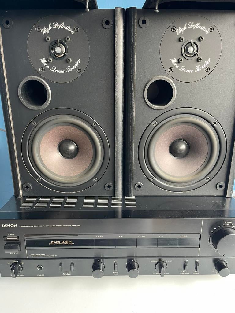 Denon PMA-720 Stereo Integrated Amplifier+ Heco 10 MK II, Audio, Tv en Foto, Ophalen, Denon, Zo goed als nieuw, 60 tot 120 watt