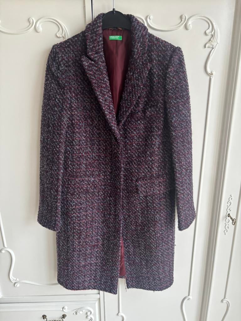Nieuw bordeaux mantel jas merk Benetton maat 36, Kleding | Dames, Jassen | Winter, Ophalen of Verzenden, Nieuw, Maat 36 (S), Overige kleuren