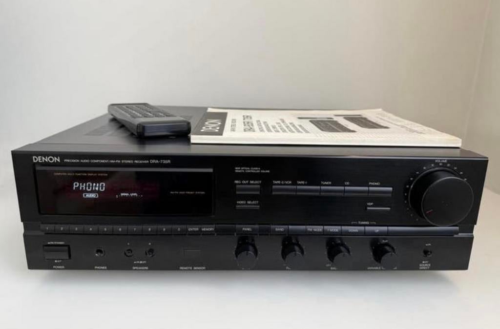 Denon DRA-735R stereo receiver met RC-136 afstandsbediening, Audio, Tv en Foto, Ophalen of Verzenden, Zo goed als nieuw, Denon