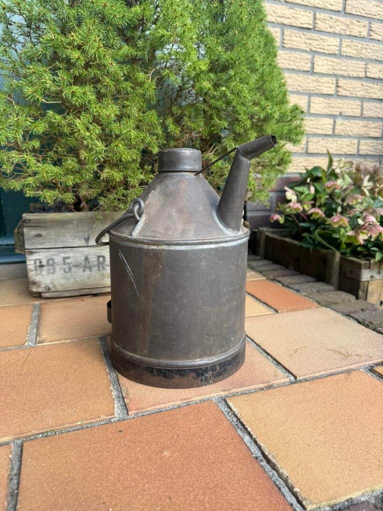 Antieke petroleum benzine kan blik oldtimer auto garage, Antiek en Kunst, Antiek | Gereedschap en Instrumenten, Ophalen of Verzenden