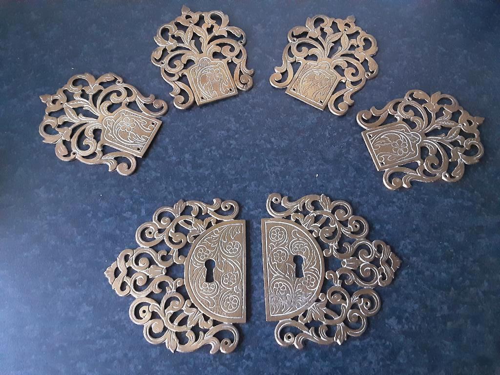 Koperen ornamenten 6 stuks, Antiek en Kunst, Antiek | Koper en Brons, Ophalen of Verzenden, Koper