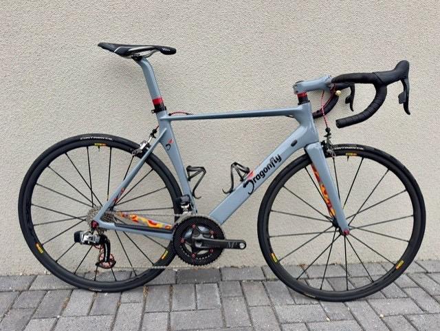 Custom build Dragonfly Racefiets, carbon frame, 28 inch, Carbon, Zo goed als nieuw, Meer dan 20 versnellingen