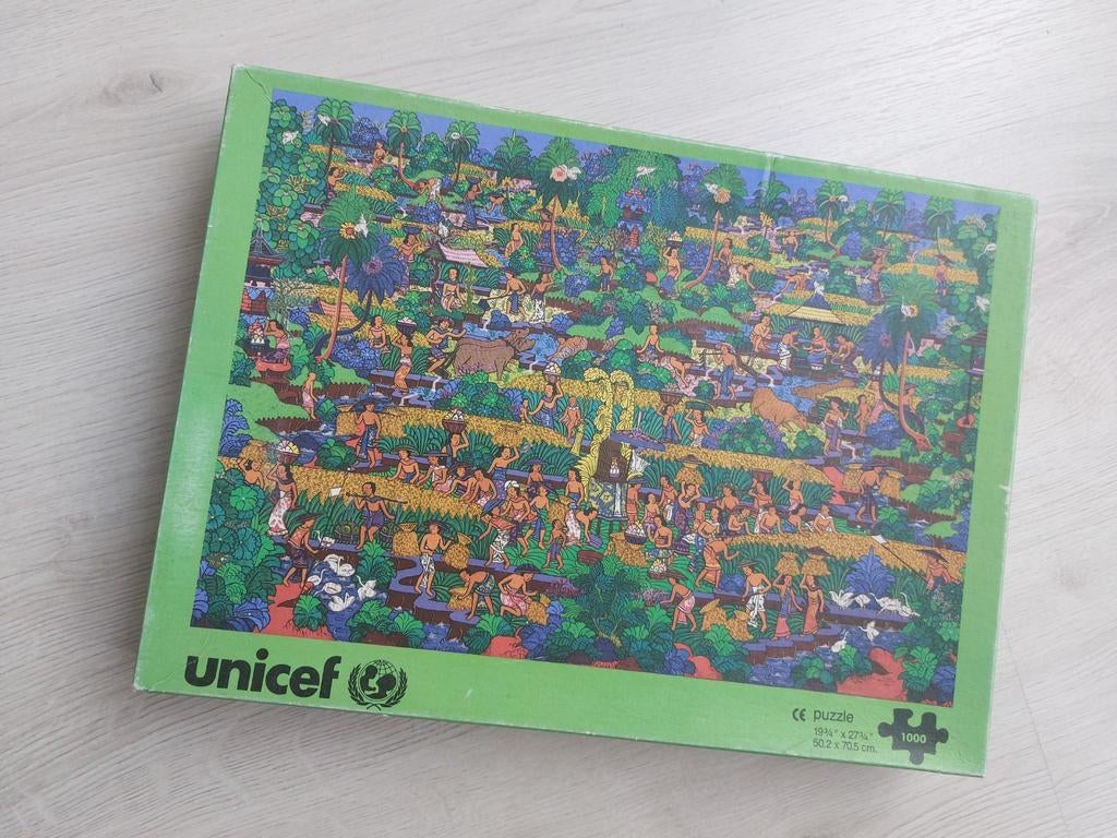 UNICEF Legpuzzel 1000 stukjes - Gebruikt, Ophalen of Verzenden, 500 t/m 1500 stukjes, Gebruikt, Legpuzzel