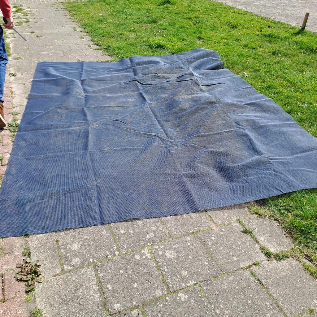 Tent tapijt blauw 315 bij 250 ., Caravans en Kamperen, Kampeeraccessoires, Ophalen, Gebruikt