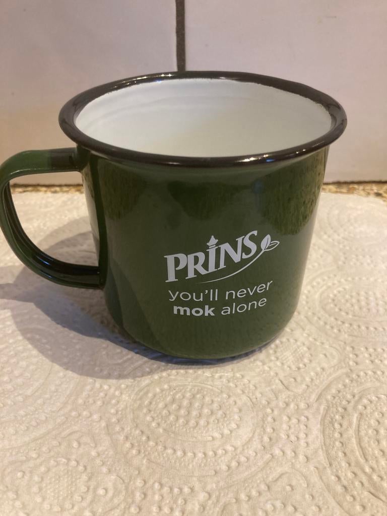 Emaille beker groen, Ophalen of Verzenden