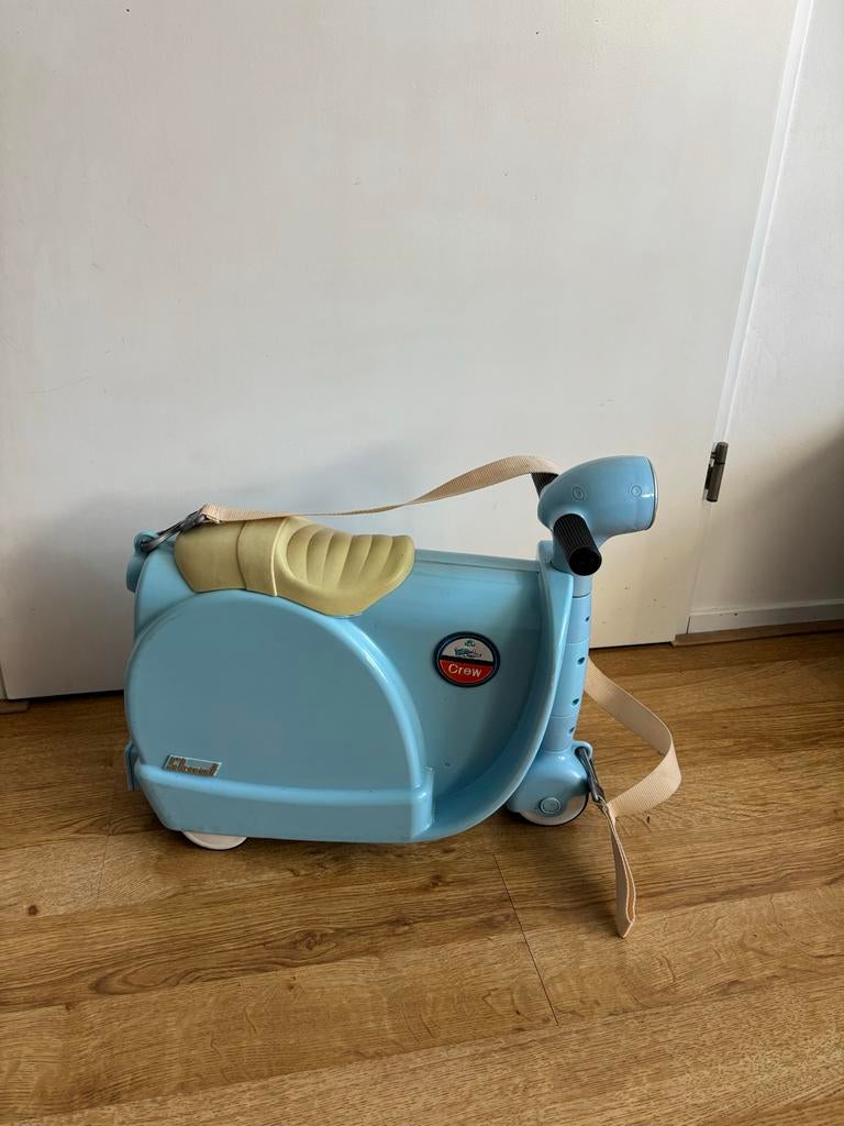 Skoot kinderkoffer - Blauwe Vespa scooter koffer, Ophalen of Verzenden, Zo goed als nieuw