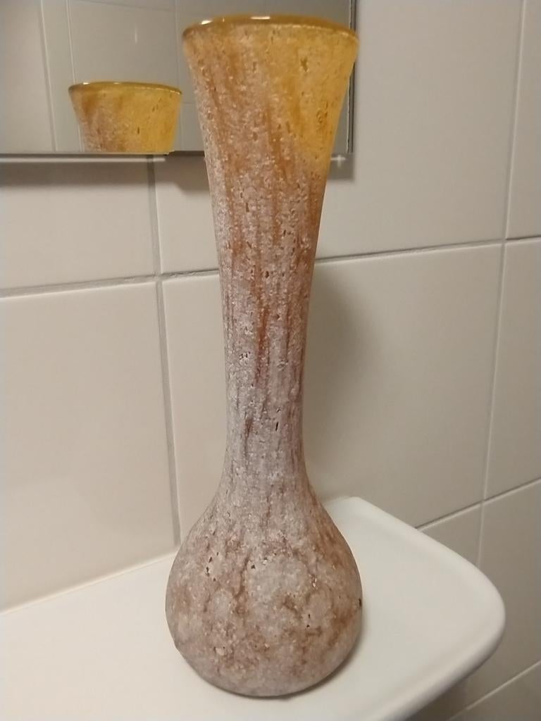 Vintage jaren 60 Murano Seguso Vetri d'arte a scavo vaas, Ophalen of Verzenden