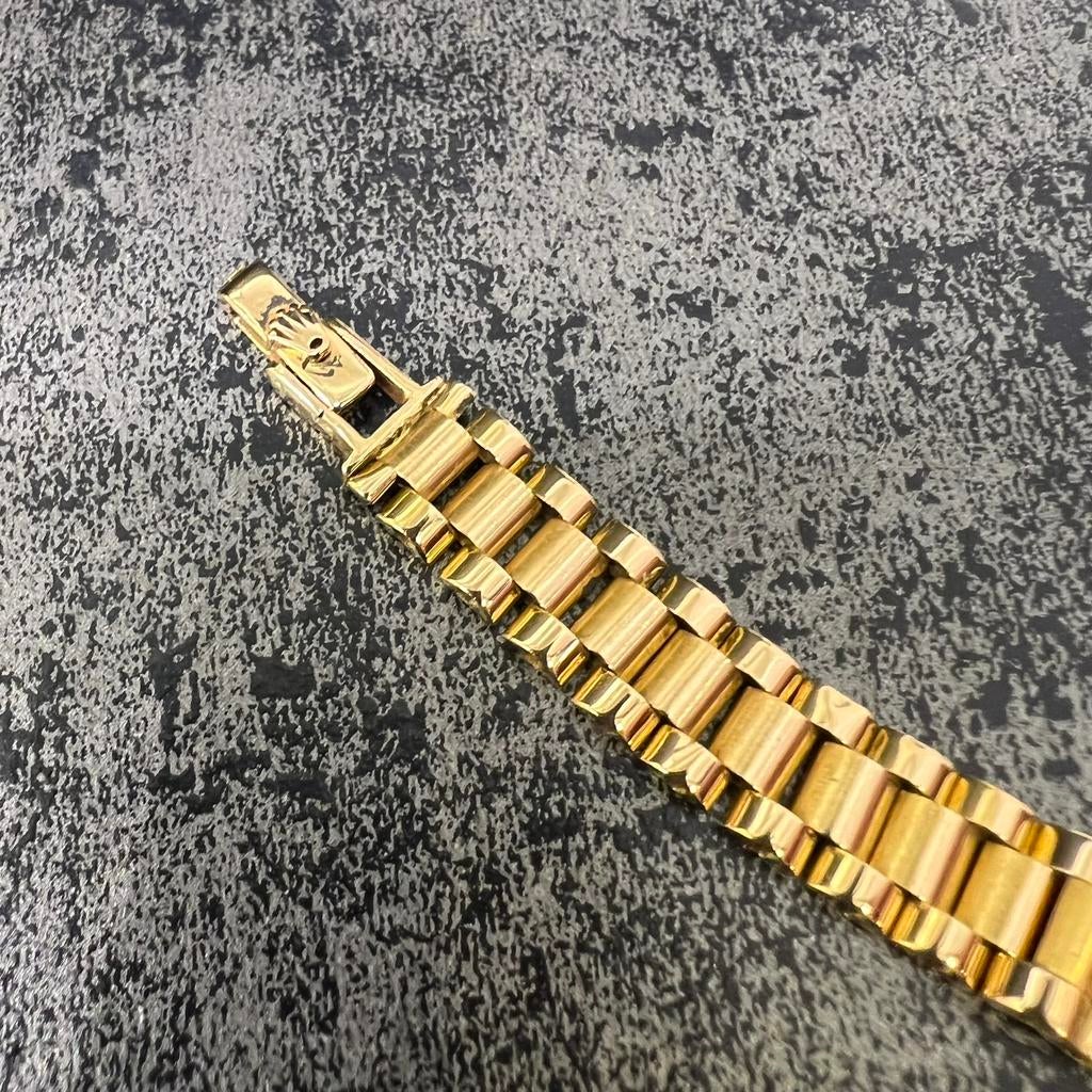 21k gouden armband Rolex schakel versace, Ophalen of Verzenden, Nieuw, Goud