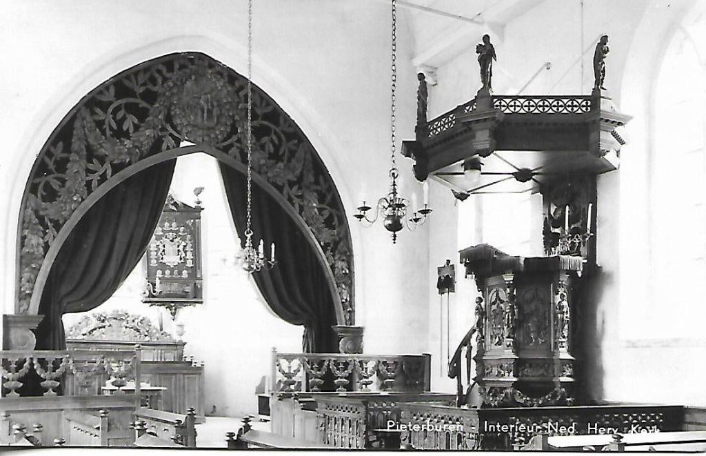 Pieterburen- -Interieur N.H.Kerk., Verzenden, 1960 tot 1980, Ongelopen, Groningen