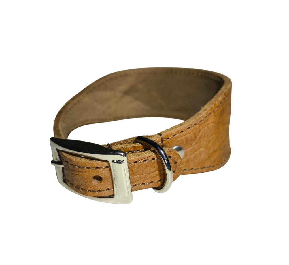 ALOKÉ Greyhound Halsband Leer S Cognac Nek 25,5-31 cm KOOPJE, Dieren en Toebehoren, Ophalen of Verzenden, Handgemaakt, Nieuw