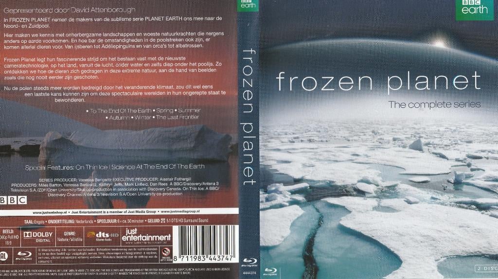 2 disc Bluray BBC Earth: Frozen Planet The complete series, Cd's en Dvd's, Blu-ray, Ophalen of Verzenden, Zo goed als nieuw, Documentaire en Educatief