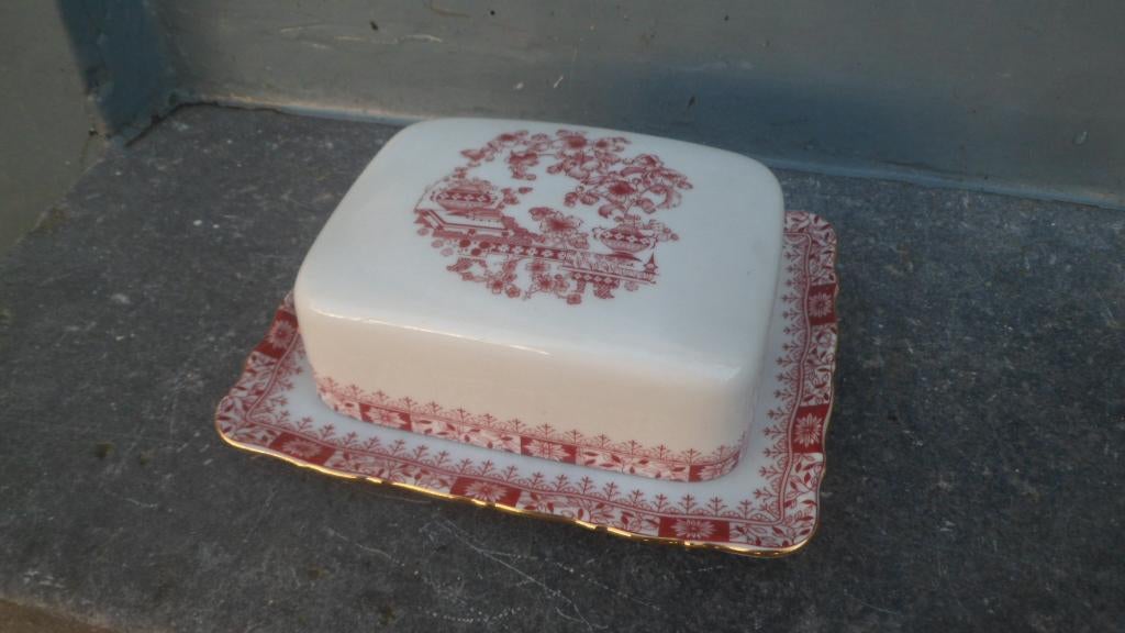 Vintage botervloot Mitterteich Bavaria porselein 20 x 14 cm., Antiek en Kunst, Antiek | Servies los, Ophalen of Verzenden