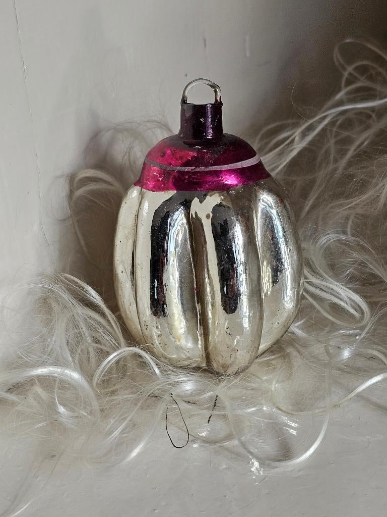 Oude Antieke AJEKO kerstbal / PAPRIKA pink . 5, Ophalen of Verzenden
