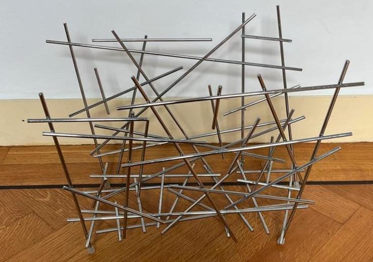 Vintage Alessi BLOW UP verchroomde literatuurmand, Ophalen of Verzenden, Gebruikt