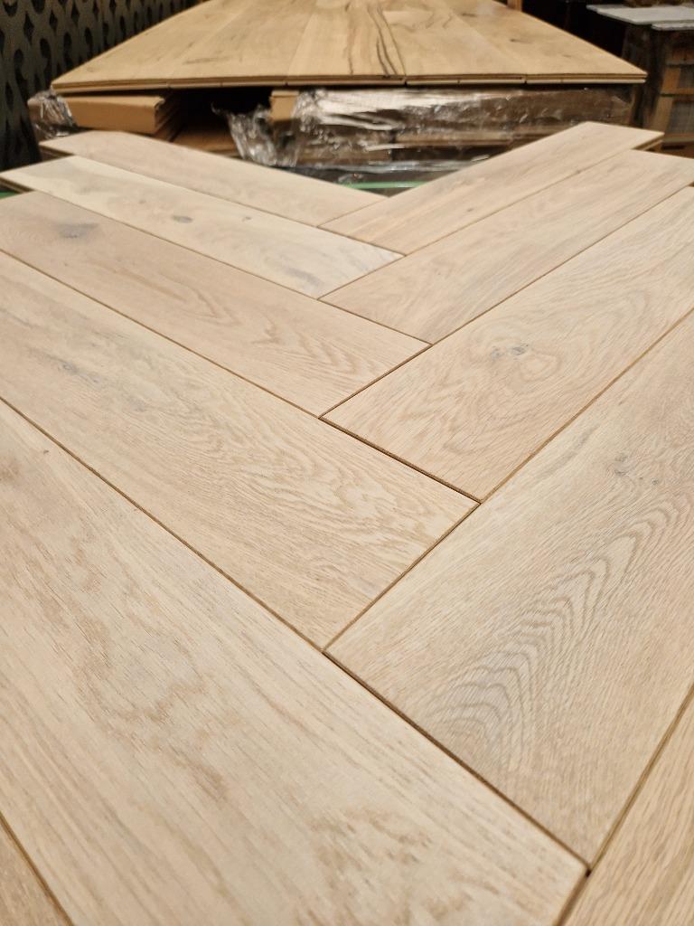 EIKEN VISGRAAT VLOEREN VISGRAATPARKET ECHTE HOUTEN VLOER!, Nieuw, 10 m² of meer, 10 tot 30 cm, Hout