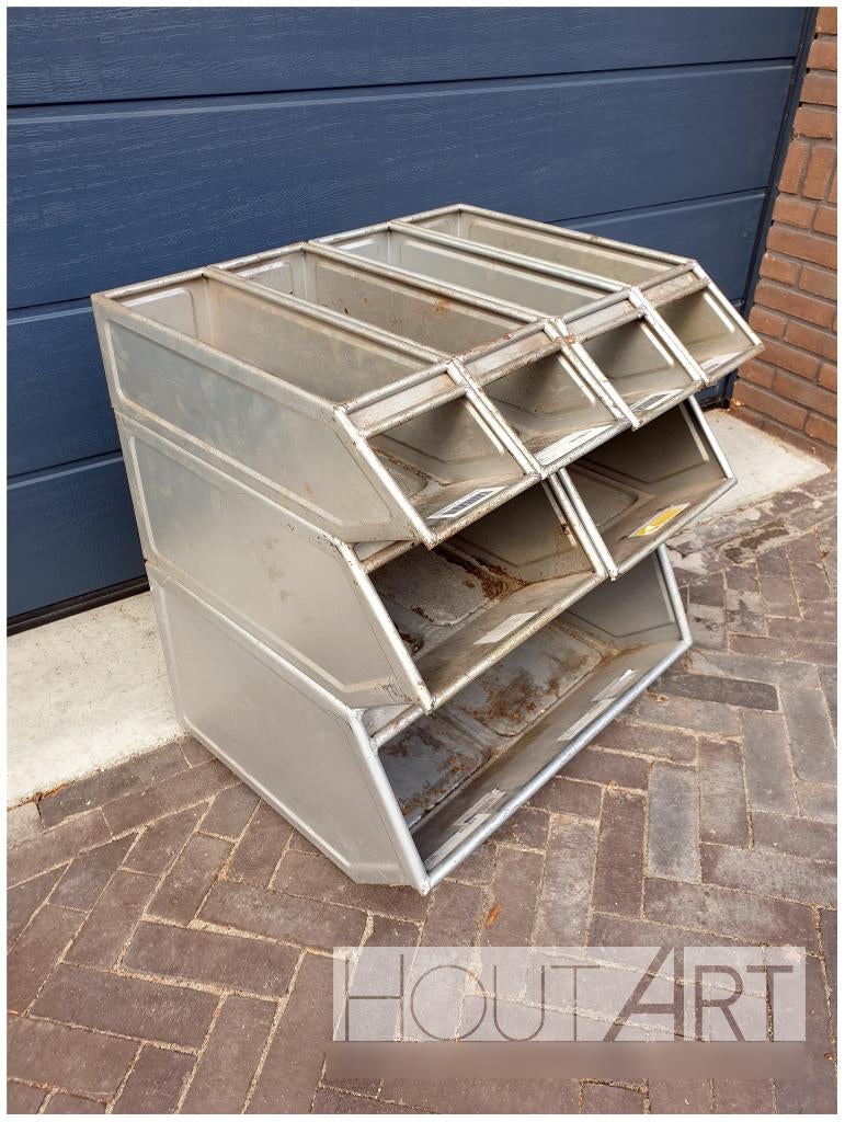Magazijnbakken staal / industrieel, Ophalen of Verzenden