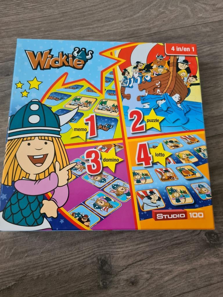 Wickey the viking 4 in 1 spellen, Hobby en Vrije tijd, Gezelschapsspellen | Bordspellen, Ophalen, Zo goed als nieuw