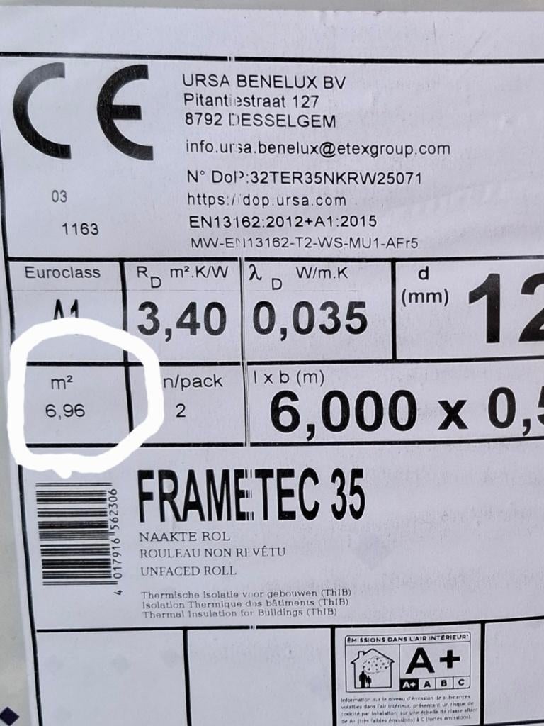 Isolatie, Ophalen, 12 cm of meer, Nieuw, 15 m² of meer