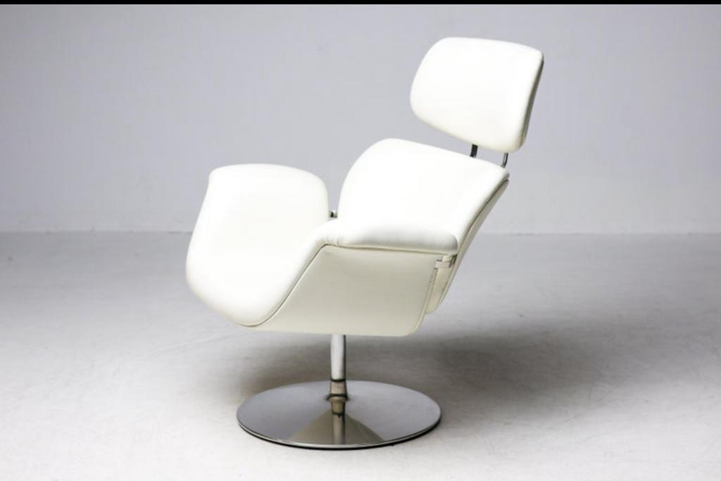 Artifort Big Tulip F545 — Pierre Paulin (wit leer), Ophalen, -, -, Zo goed als nieuw