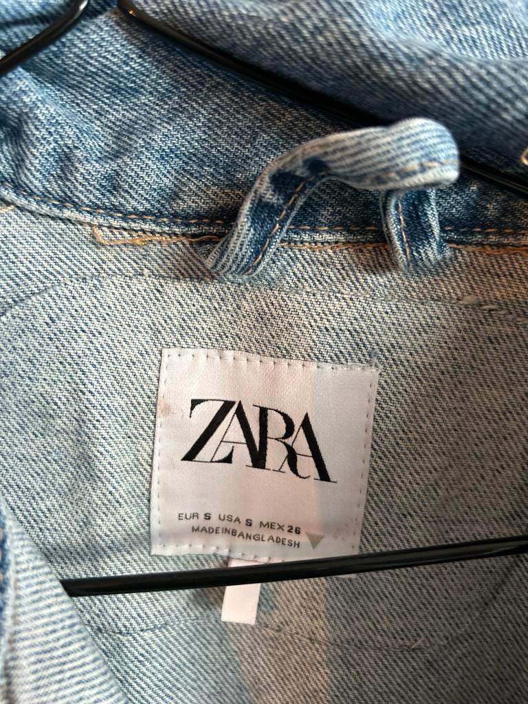 Zara Broekpak met Uitsparingen - Denim Jumpsuit, Ophalen of Verzenden, Zo goed als nieuw, Maat 36 (S), Blauw