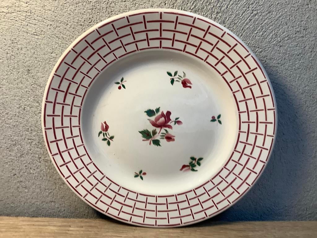 Oud Frans Digoin Sarreguemines bord Rosa, Ophalen of Verzenden