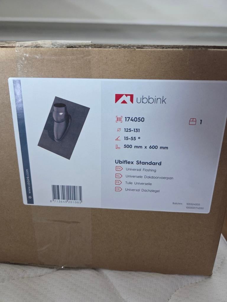 Ubbink ubiflex pan ø131 15-55 500x600mm incl schaal, Kunststof, Zwart, Nieuw, Ophalen of Verzenden