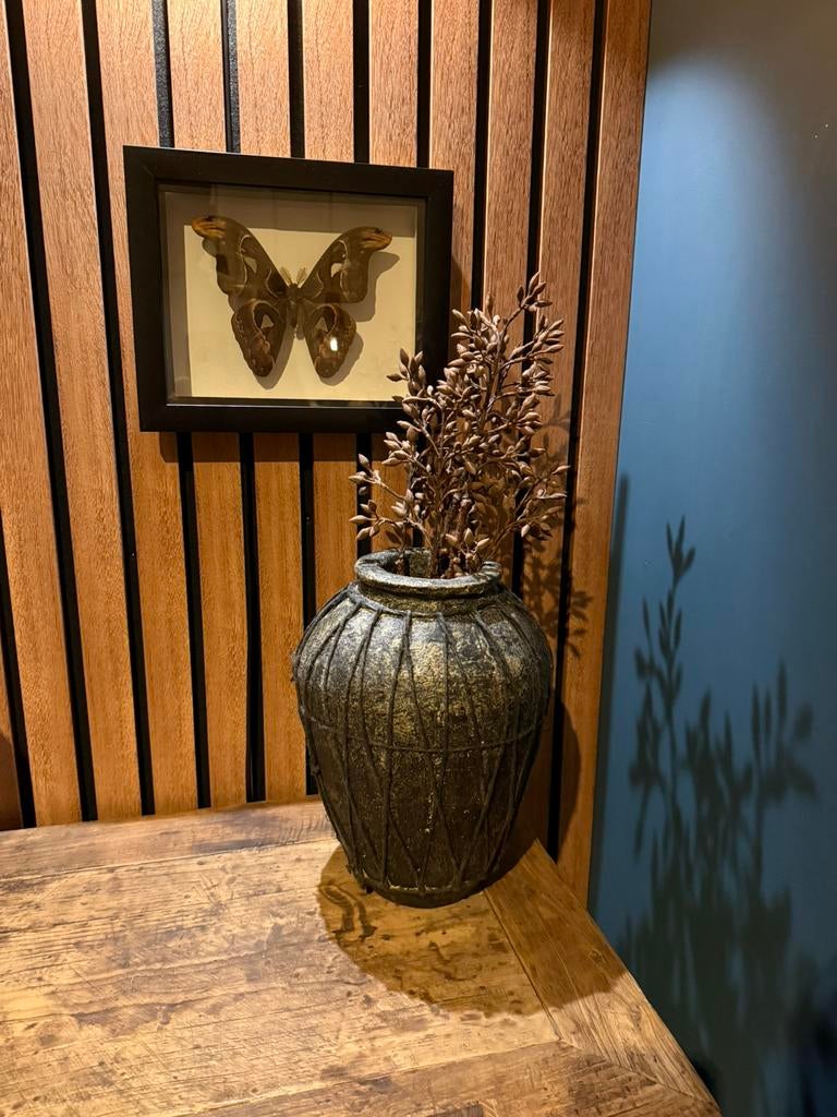 Oude pot india van papier mache, -, -, Nieuw, Ophalen of Verzenden