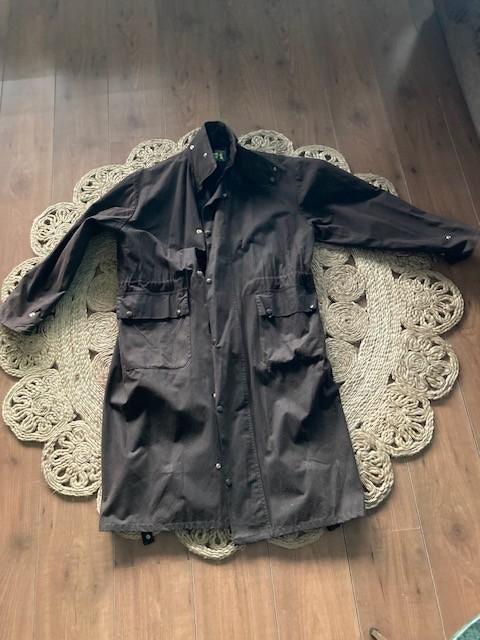 Hunter wax lange waxjas (longrider) - maat M, Maat 38/40 (M), Bruin, Ophalen of Verzenden, Hunter