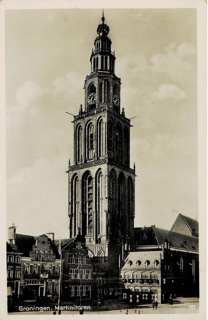 Groningen Martini toren, Ophalen of Verzenden, 1920 tot 1940, Gelopen, Groningen