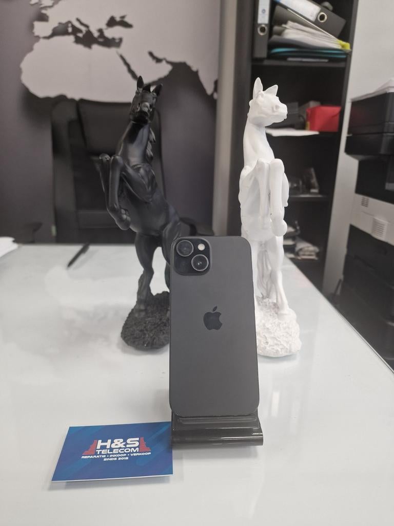 iPhone 15 - Zwart - 2 jaar garantie gebruik schade 128 GB, 128 GB, Zwart, Ophalen of Verzenden, Zo goed als nieuw