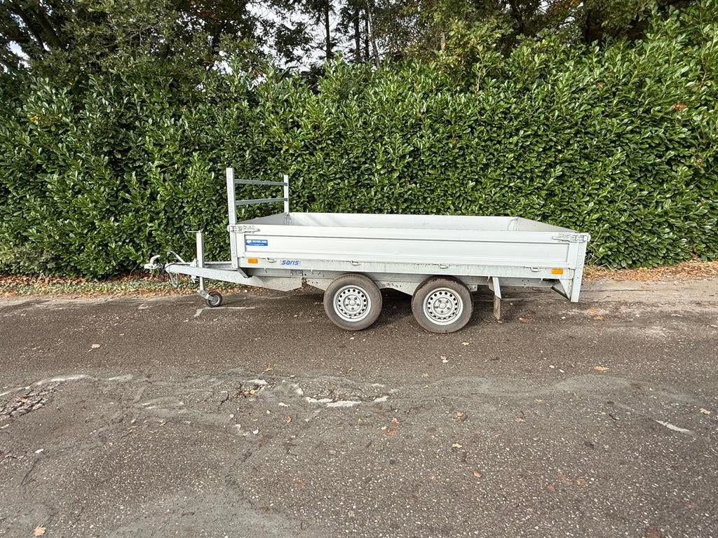 Saris dubbelas plateauwagen 2000 kg - 2600 ex. btw, Ophalen, Zo goed als nieuw