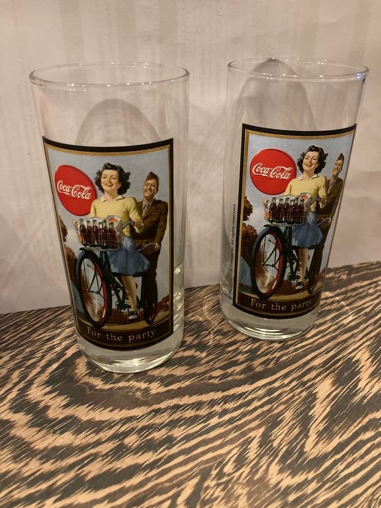 Vintage coca cola glazen, Verzamelen, Glas en Borrelglaasjes, Zo goed als nieuw, Overige typen, Ophalen of Verzenden