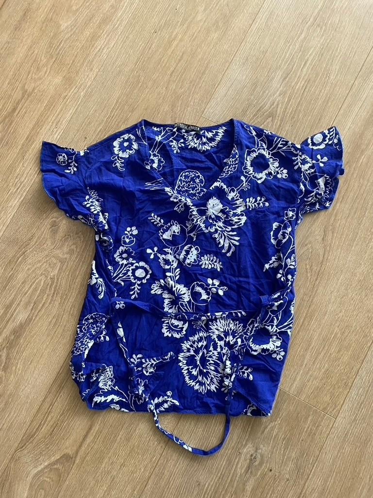 Prachtige blouse mevrouw jansen box 50 mt 42, Ophalen of Verzenden, Nieuw, Maat 42/44 (L), Blauw